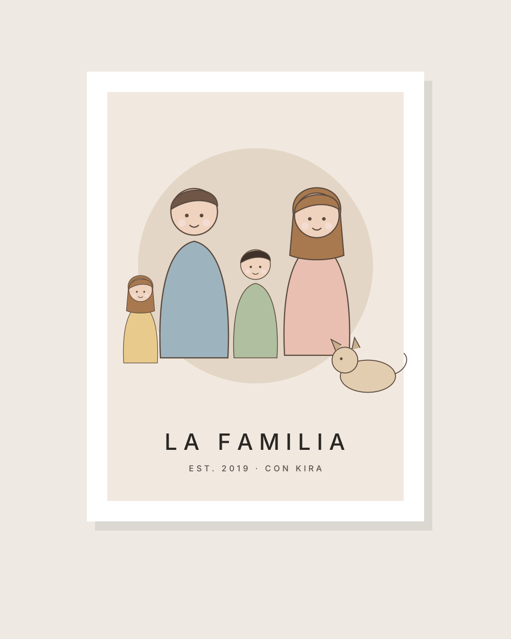 Retrato de familia ilustrado
